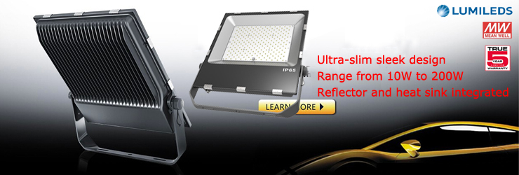 High Lumen Ultra Slim outdoor LED Flood Lights Waterproof IP65 For  Commercial Lighting