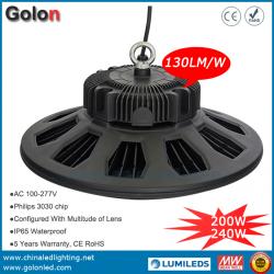 200W UFO 130lm/w LED High Bay Light 600W MH HPS Replacement Lamp Warehouse Light Fixture